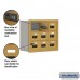 Salsbury Cell Phone Storage Locker - 3 Door High Unit (8 Inch Deep Compartments) - 9 A Doors - Gold - Recessed Mounted - Resettable Combination Locks  19038-09GRC